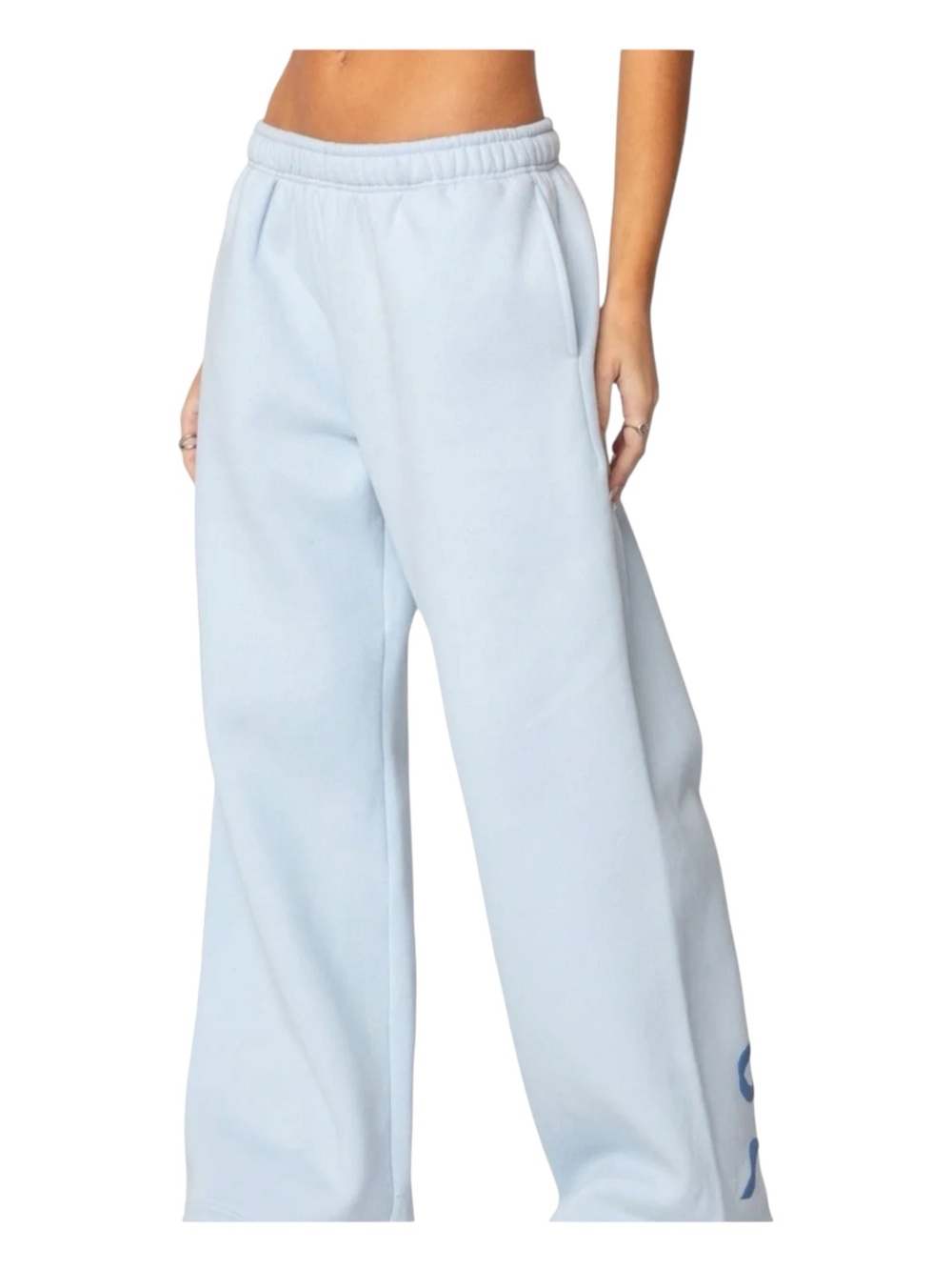 Edikted Women’s Baby Blue Bonney Bow Detail Sweatpants Size S